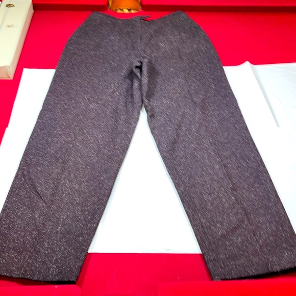 Norton Mcnaughton dark purple WOOL lined Trouser Pants high rise women’s sz  10 - Picture 1 of 16